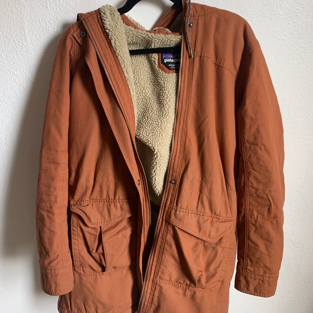 patagonia prairie dawn womens parka- saddle color